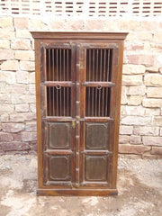 Rustic Wooden Wine Cabinet with Doors – Handcrafted by Ramdev Art | Indian Furniture Collection