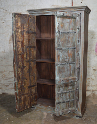 Vintage Wooden Almirah Antique Rustic Wardrobe for Home Decor RD AH-252