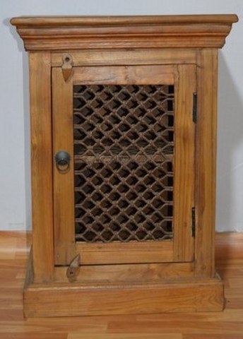 Traditional Jali Wooden Cabinet by Ramdev Art – Indian Furniture with Rustic Charm