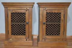 Traditional Jali Wooden Cabinet by Ramdev Art – Indian Furniture with Rustic Charm