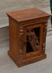 Rustic Wooden Cabinet by Ramdev Art – Traditional Indian Side Unit with Hand-Carved Detailing