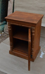 Rustic Wooden Cabinet by Ramdev Art – Traditional Indian Side Unit with Hand-Carved Detailing