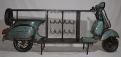 Vintage Scooter Bar Counter with Wine Storage – Upcycled Indian Industrial Furniture