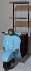 Blue Scooter Bar Cabinet with Shelves – Retro Upcycled Indian Industrial Furniture