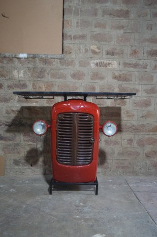 Vintage Tractor Front Bar Console – Rustic Indian Industrial Furniture for Home & Café