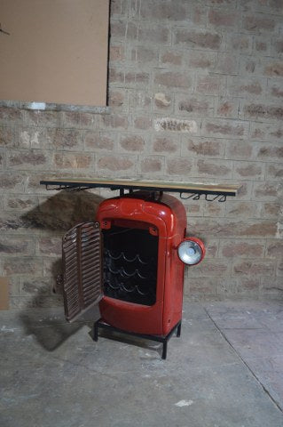 Vintage Tractor Front Bar Console – Rustic Indian Industrial Furniture for Home & Café