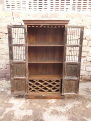Rustic Wooden Wine Cabinet with Doors – Handcrafted by Ramdev Art | Indian Furniture Collection